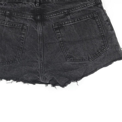 Divided by H&M Womens Black Cotton Cut-Off Shorts Size 6 Regular Zip