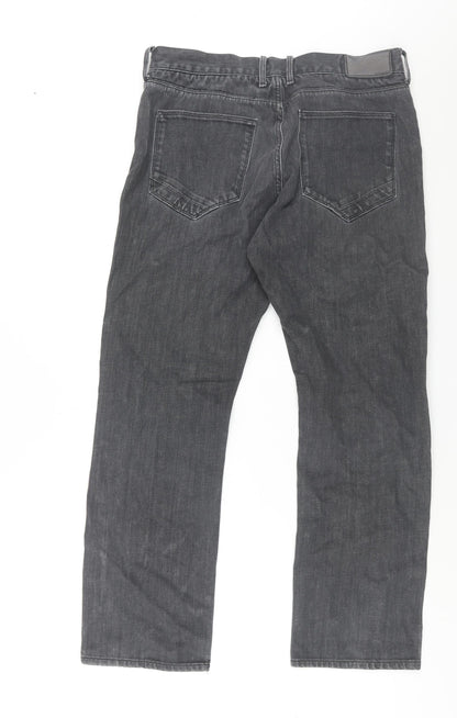 Autograph Womens Grey Cotton Straight Jeans Size 34 in L31 in Regular Zip