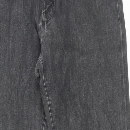 Autograph Womens Grey Cotton Straight Jeans Size 34 in L31 in Regular Zip