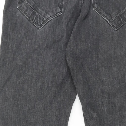 Autograph Womens Grey Cotton Straight Jeans Size 34 in L31 in Regular Zip