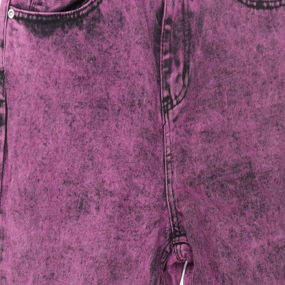 Boohoo Womens Pink Cotton Tapered Jeans Size 34 in L29 in Regular Zip