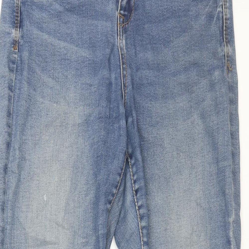 Denim & Co. Womens Blue Cotton Skinny Jeans Size 10 L28 in Regular Zip