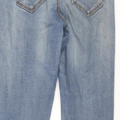 Denim & Co. Womens Blue Cotton Skinny Jeans Size 10 L28 in Regular Zip