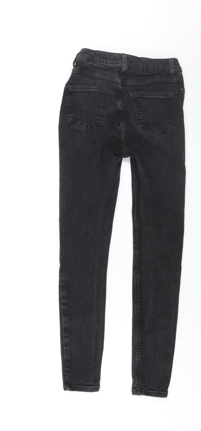 Denim & Co. Womens Black Cotton Skinny Jeans Size 10 L28 in Regular Zip
