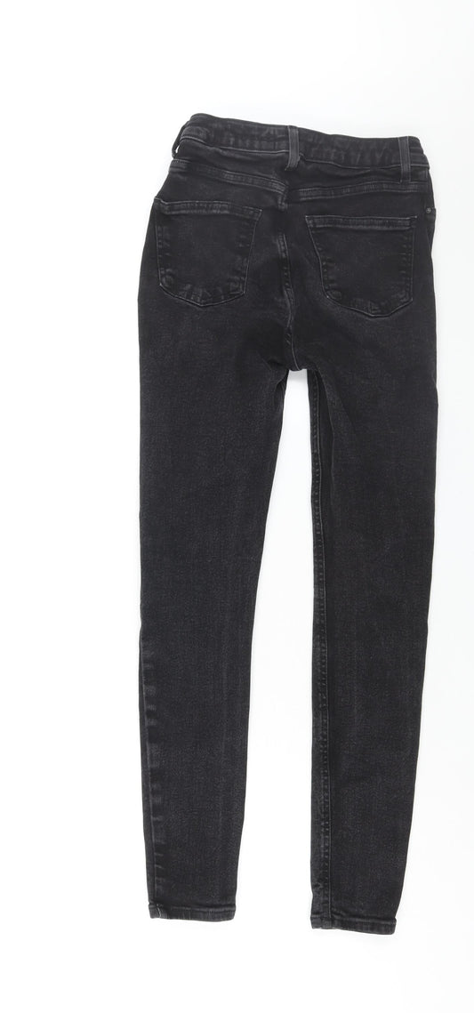 Denim & Co. Womens Black Cotton Skinny Jeans Size 10 L28 in Regular Zip