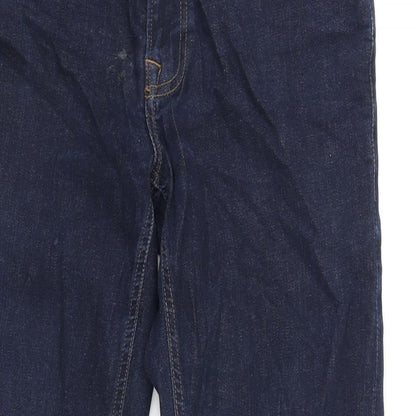 Easy Mens Blue Cotton Straight Jeans Size 30 in L30 in Slim Zip