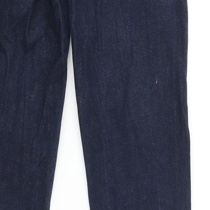 Easy Mens Blue Cotton Straight Jeans Size 30 in L30 in Slim Zip