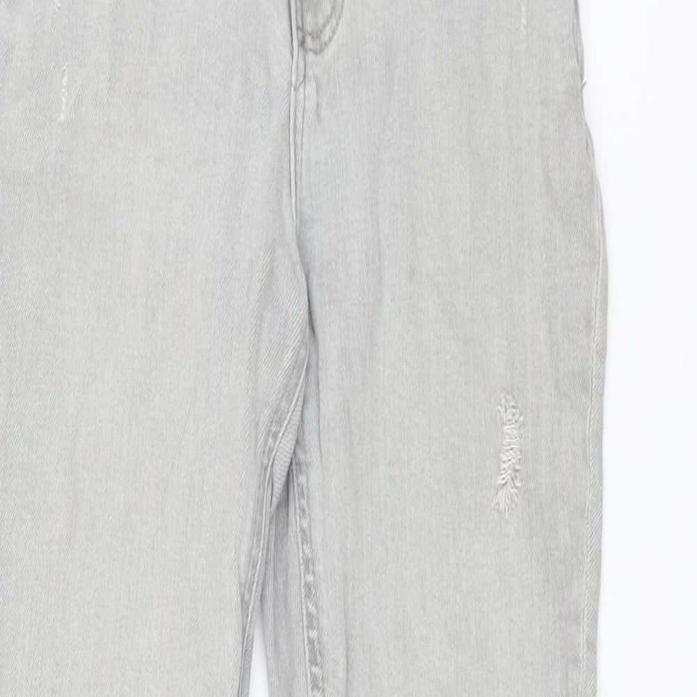 Denim & Co. Womens Grey Cotton Skinny Jeans Size 12 L27 in Regular Zip