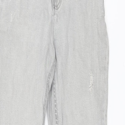 Denim & Co. Womens Grey Cotton Skinny Jeans Size 12 L27 in Regular Zip