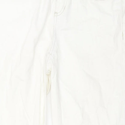 ELLE Womens White Cotton Straight Jeans Size 12 L27 in Regular Zip
