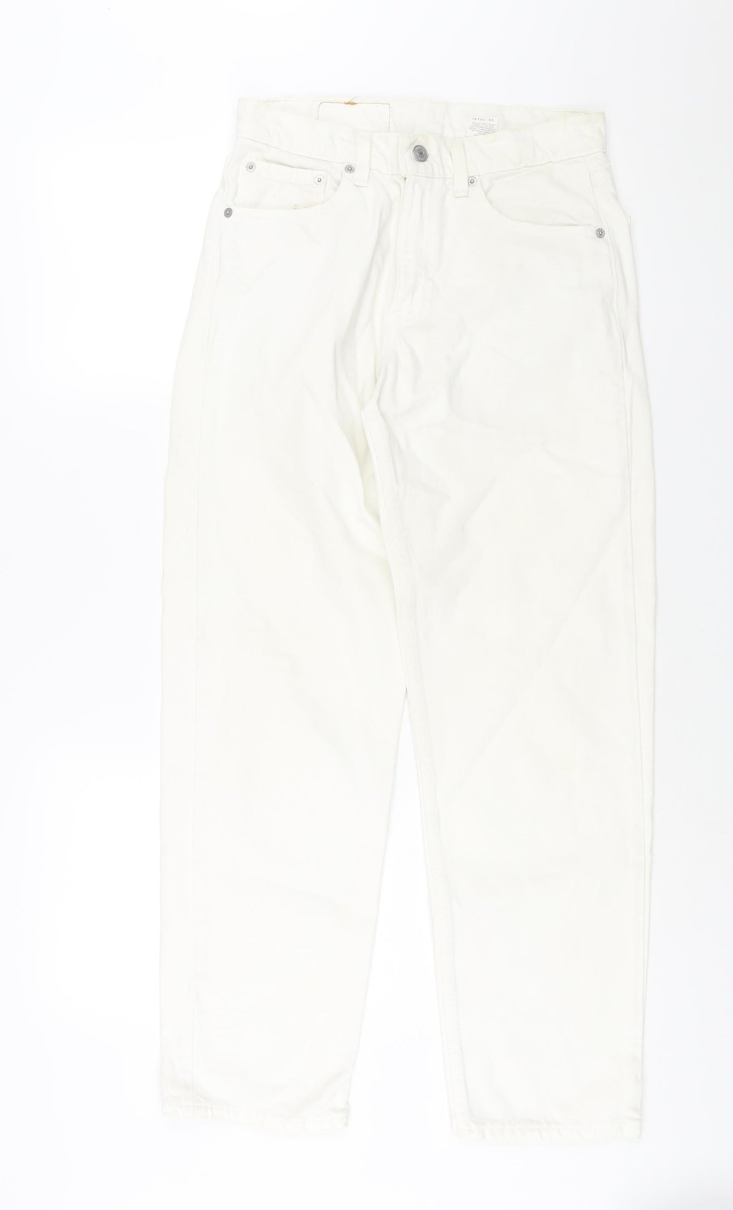 Levi's Womens White Cotton Tapered Jeans Size 29 in L30 in Regular Zip