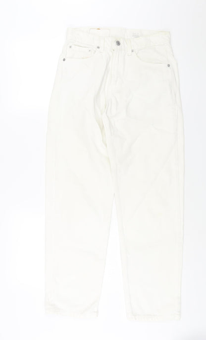 Levi's Womens White Cotton Tapered Jeans Size 29 in L30 in Regular Zip