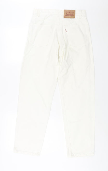Levi's Womens White Cotton Tapered Jeans Size 29 in L30 in Regular Zip