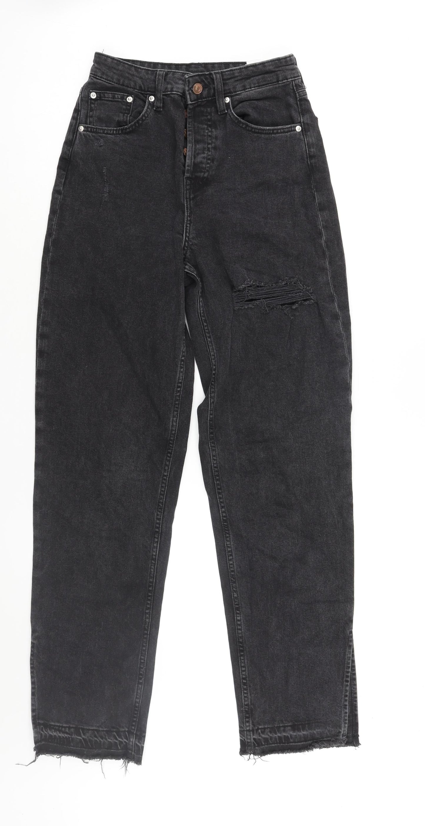 Divided by H&M Womens Black Cotton Tapered Jeans Size 6 L30 in Regular Zip