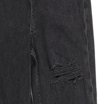 Divided by H&M Womens Black Cotton Tapered Jeans Size 6 L30 in Regular Zip