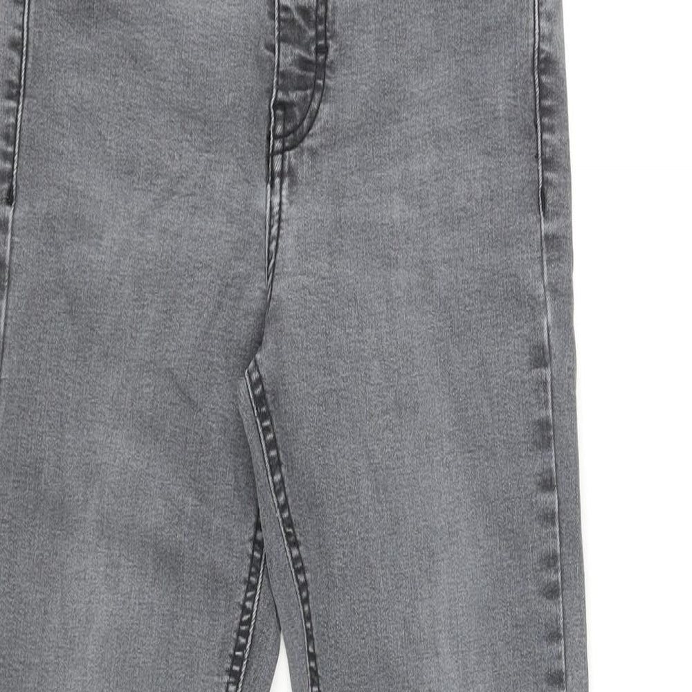 Topshop Womens Grey Cotton Skinny Jeans Size 24 in L24 in Regular Zip