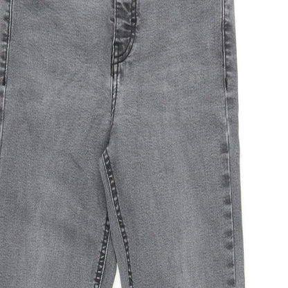 Topshop Womens Grey Cotton Skinny Jeans Size 24 in L24 in Regular Zip