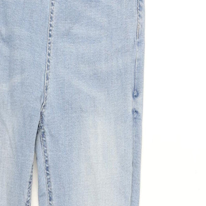 Denim & Co. Womens Blue Cotton Skinny Jeans Size 12 L25 in Regular Zip - Raw Hem