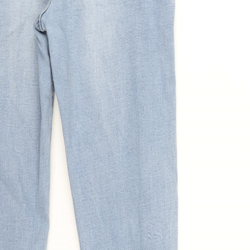 Denim & Co. Womens Blue Cotton Skinny Jeans Size 12 L25 in Regular Zip - Raw Hem