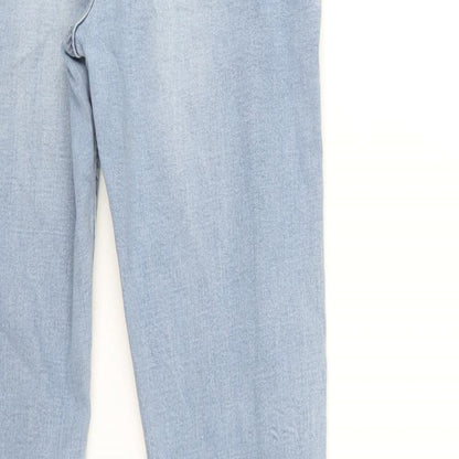 Denim & Co. Womens Blue Cotton Skinny Jeans Size 12 L25 in Regular Zip - Raw Hem