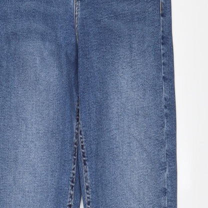 Topshop Womens Blue Cotton Skinny Jeans Size 26 in L27 in Regular Zip