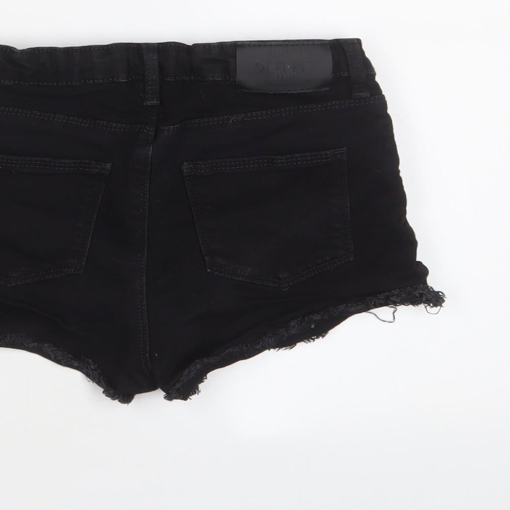 outfit Girls Black Cotton Bermuda Shorts Size 9 Years Regular Zip - Adjustable waist, Pockets
