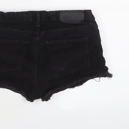 outfit Girls Black Cotton Bermuda Shorts Size 9 Years Regular Zip - Adjustable waist, Pockets