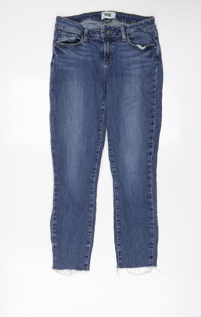 Paige Womens Blue Cotton Cropped Jeans Size 29 in L24 in Regular Zip