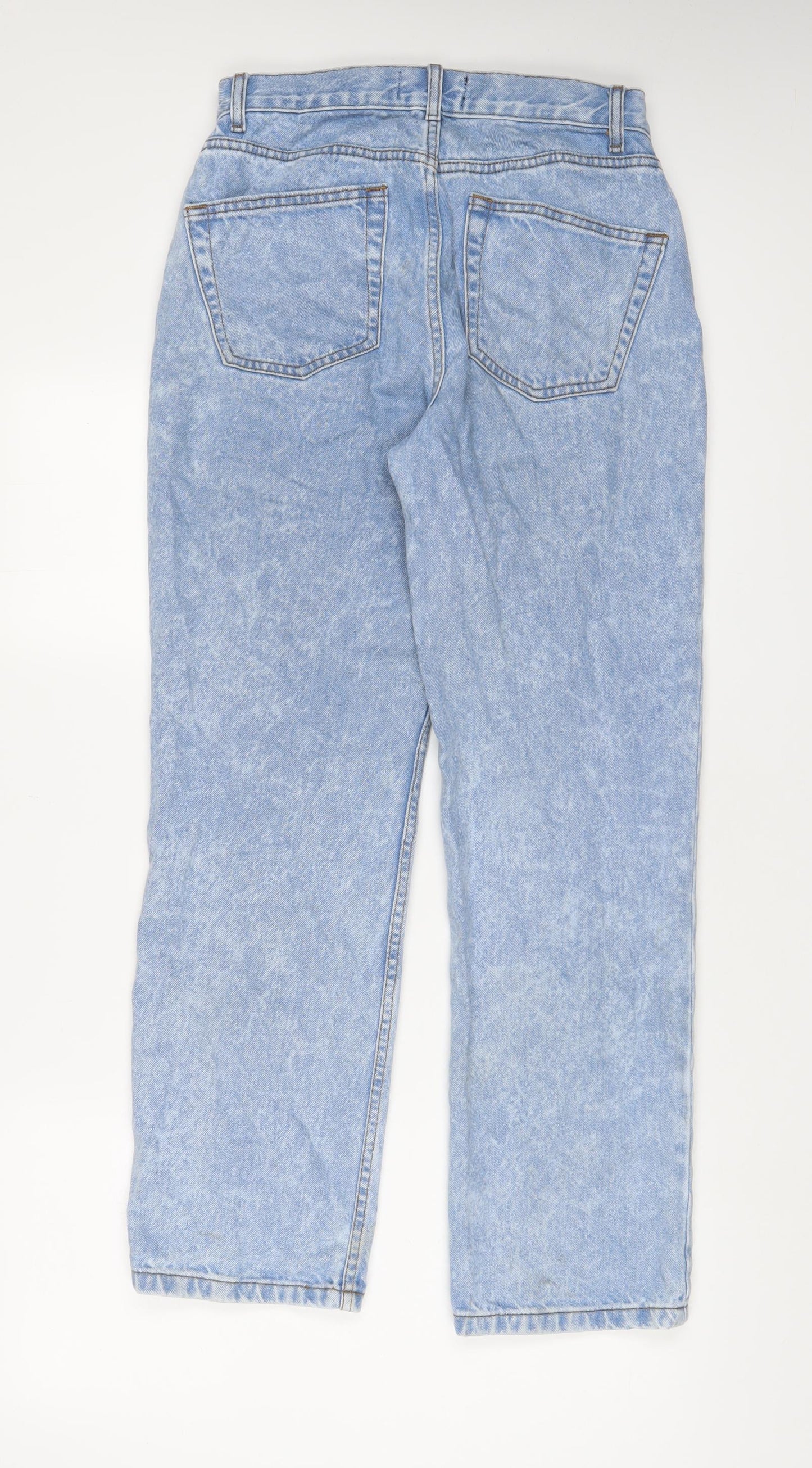 ASOS Womens Blue Cotton Straight Jeans Size 28 in L30 in Regular Button