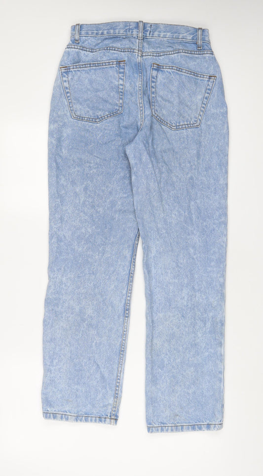 ASOS Womens Blue Cotton Straight Jeans Size 28 in L30 in Regular Button