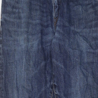 Gap Mens Blue Cotton Tapered Jeans Size 32 in L32 in Regular Zip