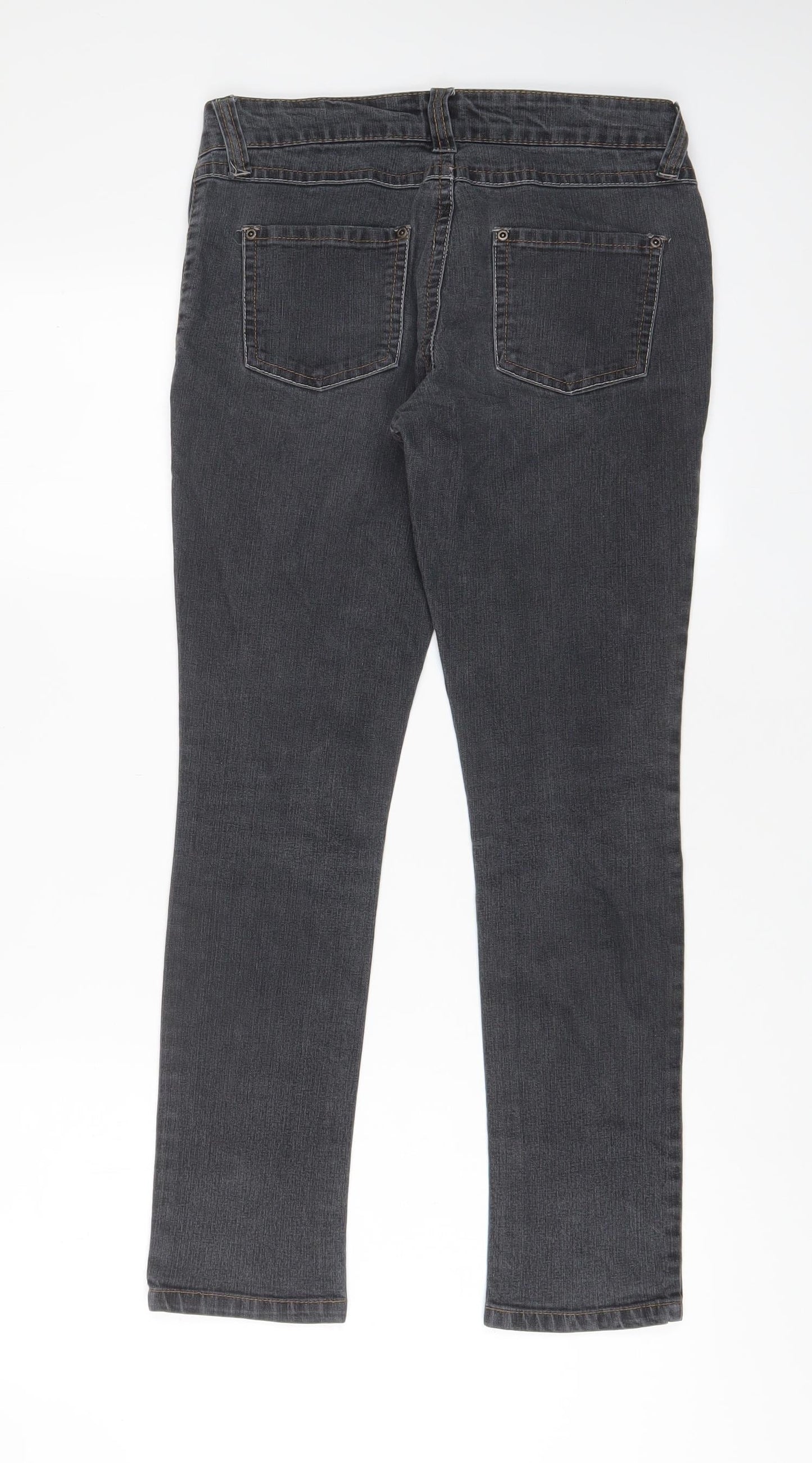 Dorothy Perkins Womens Grey Cotton Skinny Jeans Size 8 L28 in Regular Zip