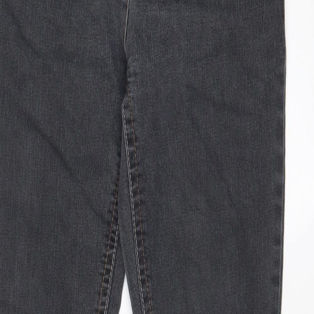 Dorothy Perkins Womens Grey Cotton Skinny Jeans Size 8 L28 in Regular Zip