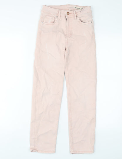 Womens UK Size 6 Marks and Spencer Slim Fit Cropped Pink Jeans