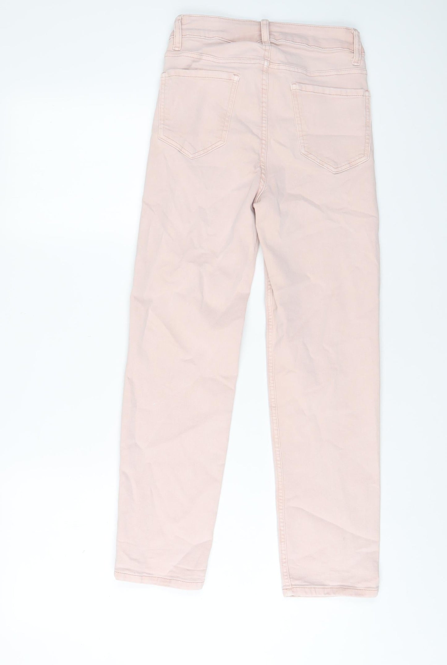 Womens UK Size 6 Marks and Spencer Slim Fit Cropped Pink Jeans