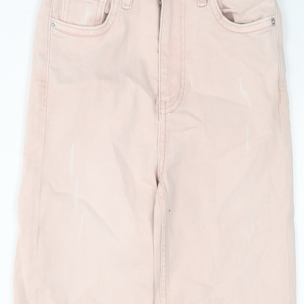 Womens UK Size 6 Marks and Spencer Slim Fit Cropped Pink Jeans