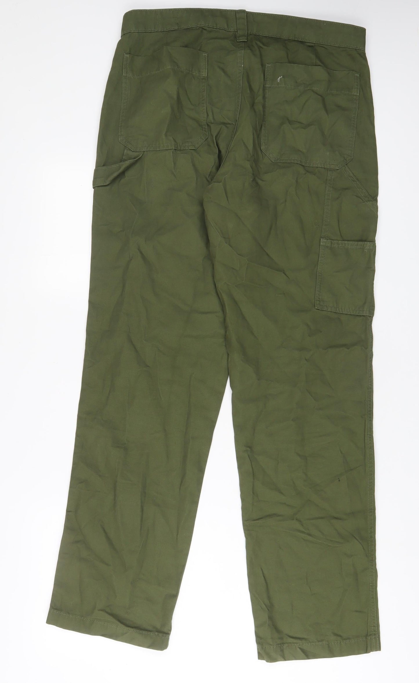 AP Mens Green Cotton Straight Jeans Size 32 in L32 in Regular Zip