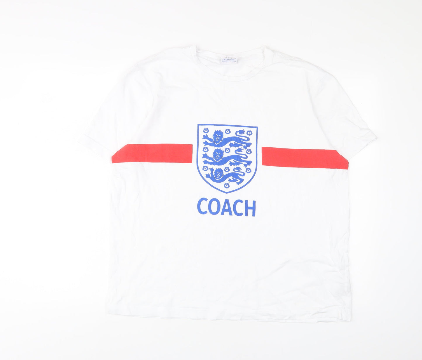 Mens UK Size L England White  T-Shirt