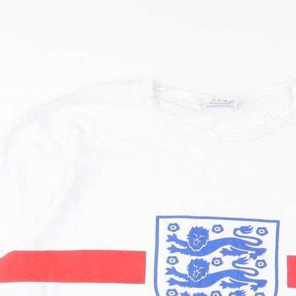 Mens UK Size L England White  T-Shirt