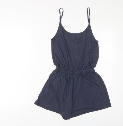 H&M Womens Blue Polyester Playsuit One-Piece Size XS Pullover