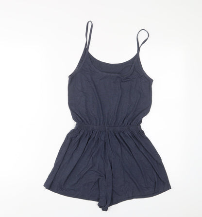 H&M Womens Blue Polyester Playsuit One-Piece Size XS Pullover