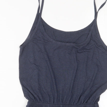 H&M Womens Blue Polyester Playsuit One-Piece Size XS Pullover