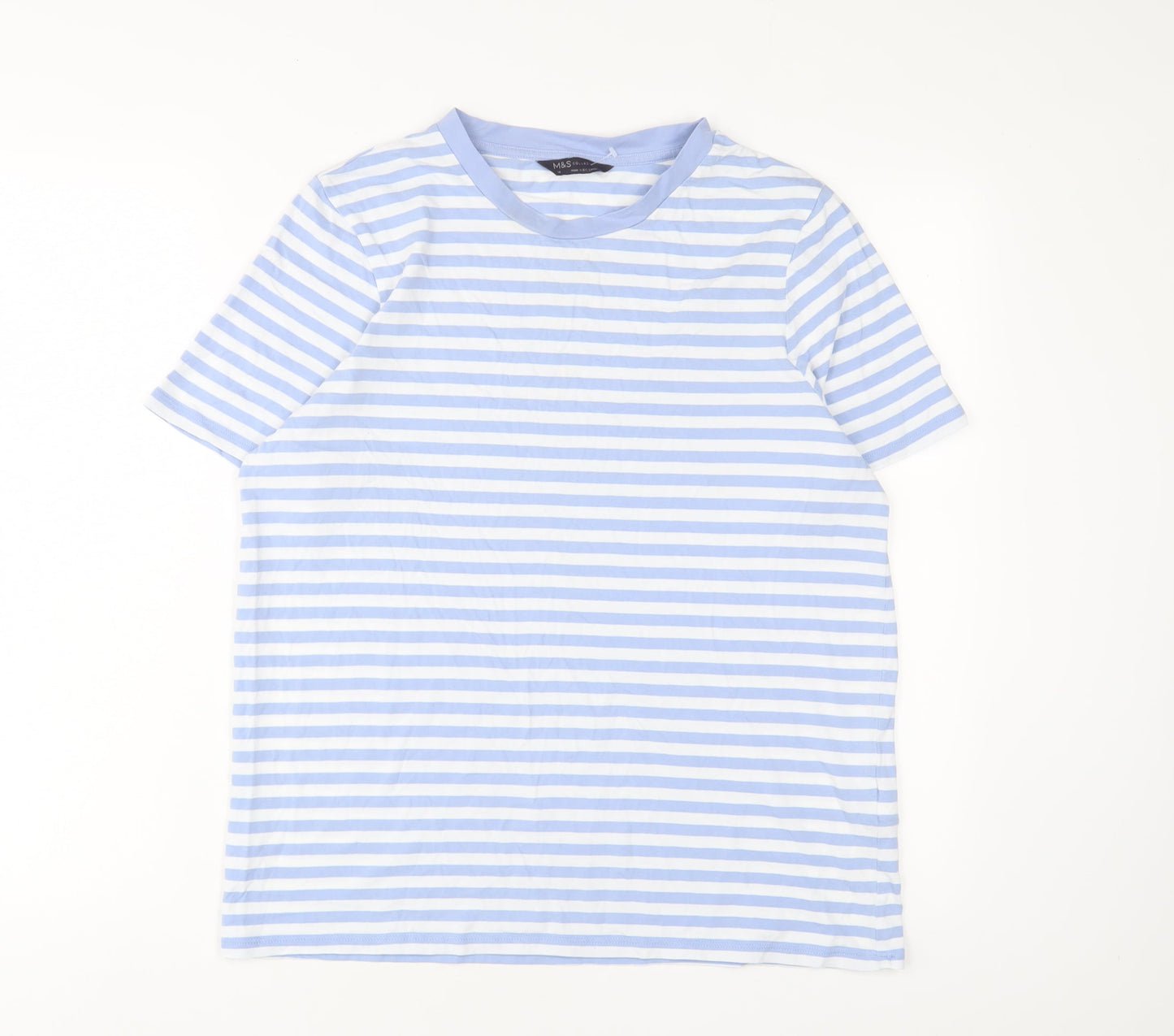 Womens UK Size 14 Marks and Spencer Blue Basic T-Shirt