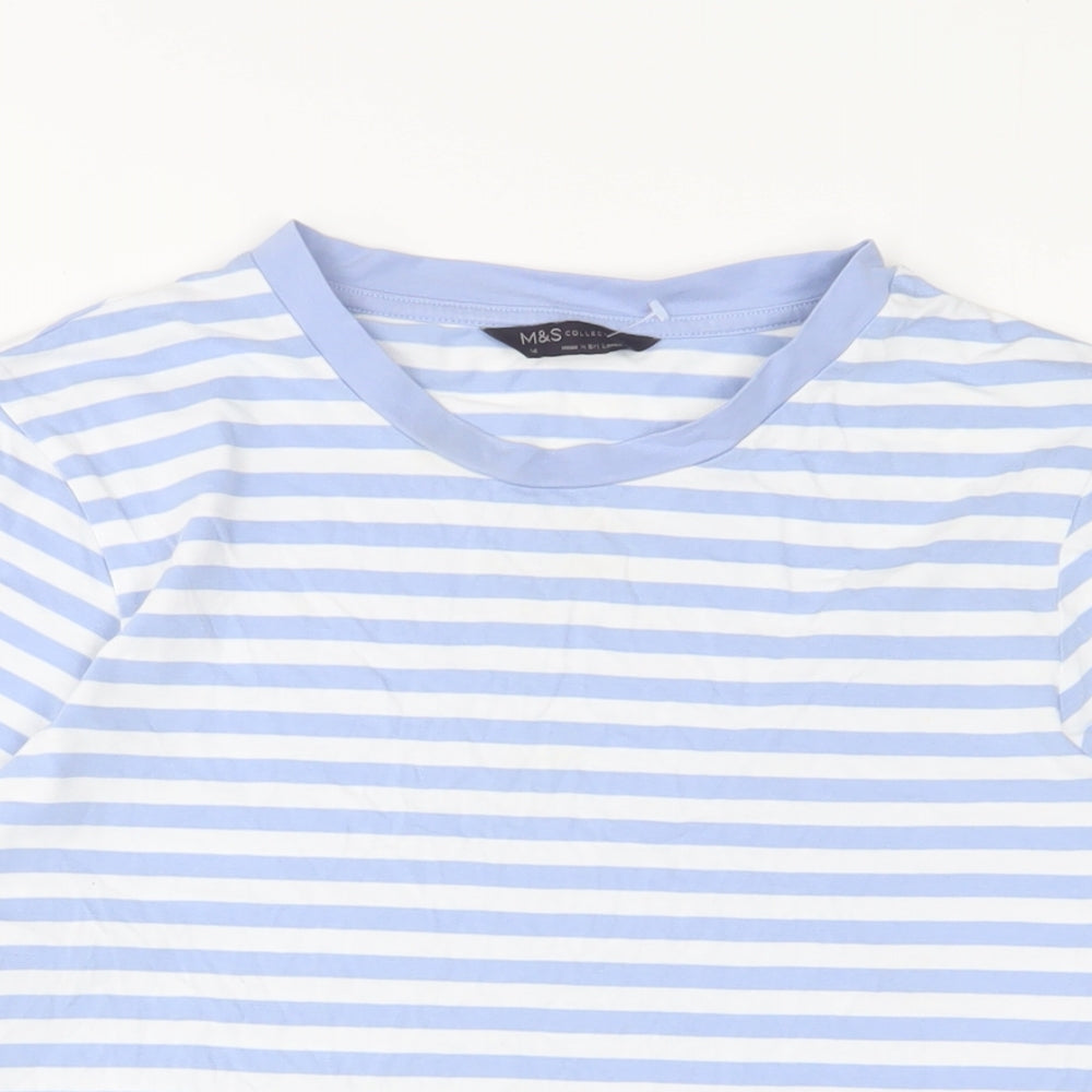 Womens UK Size 14 Marks and Spencer Blue Basic T-Shirt