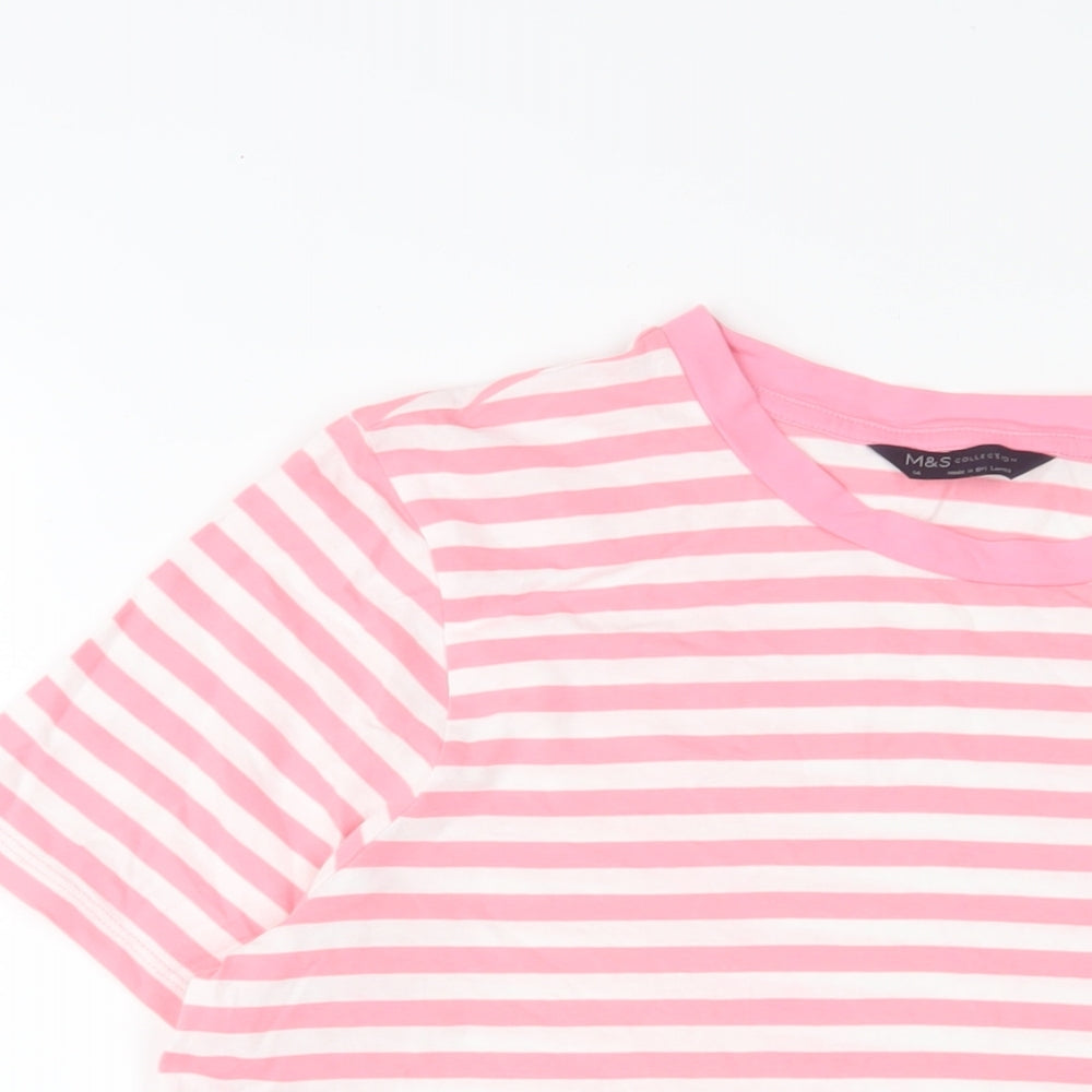 Womens UK Size 14 Marks and Spencer Pink Basic T-Shirt