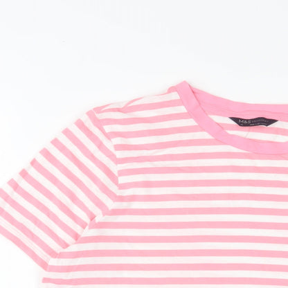 Womens UK Size 14 Marks and Spencer Pink Basic T-Shirt