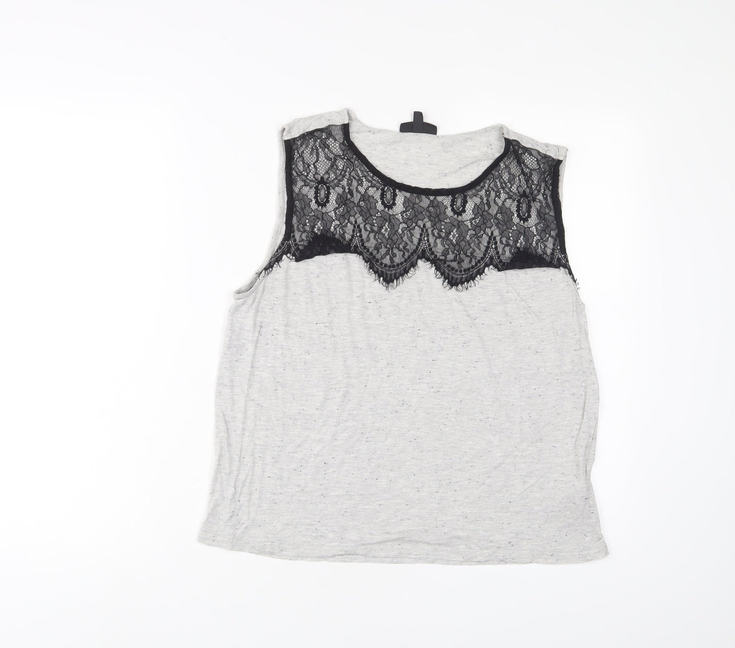 Womens UK Size 10 Topshop Grey Basic Tank