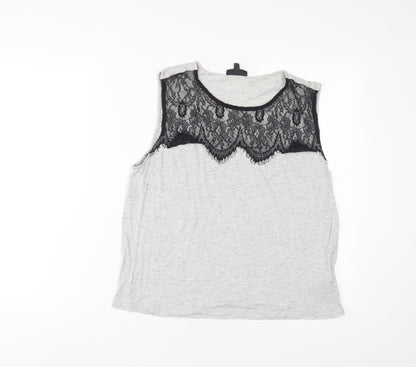 Womens UK Size 10 Topshop Grey Basic Tank