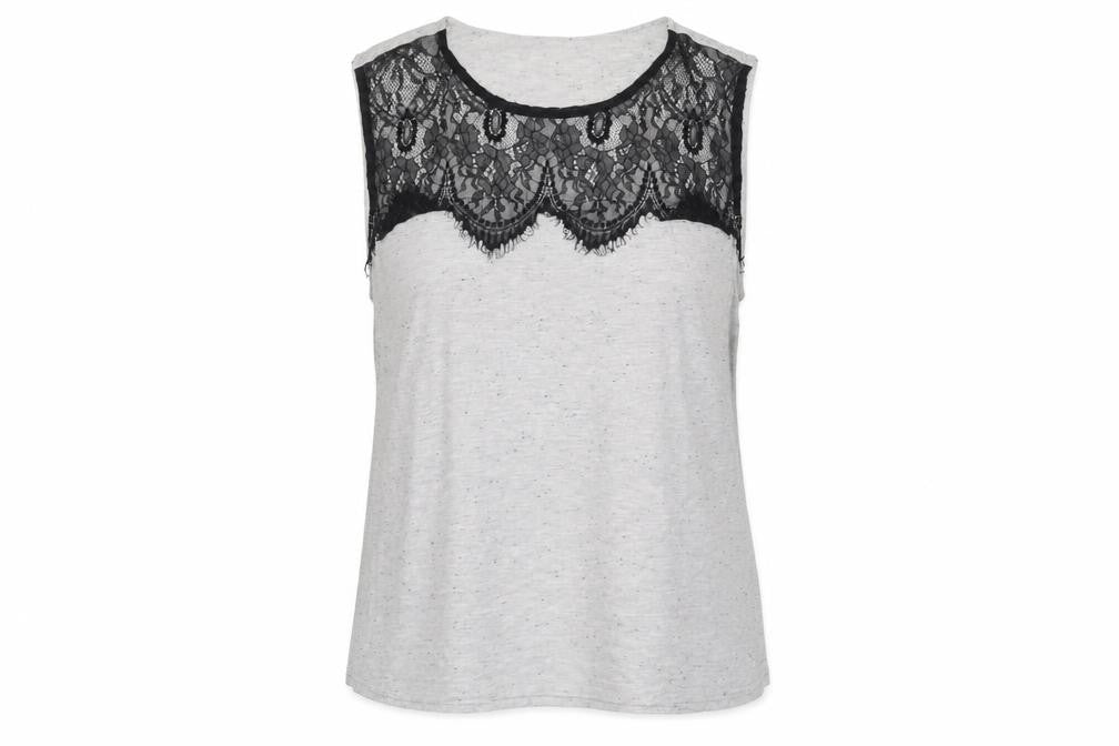 Womens UK Size 10 Topshop Grey Basic Tank