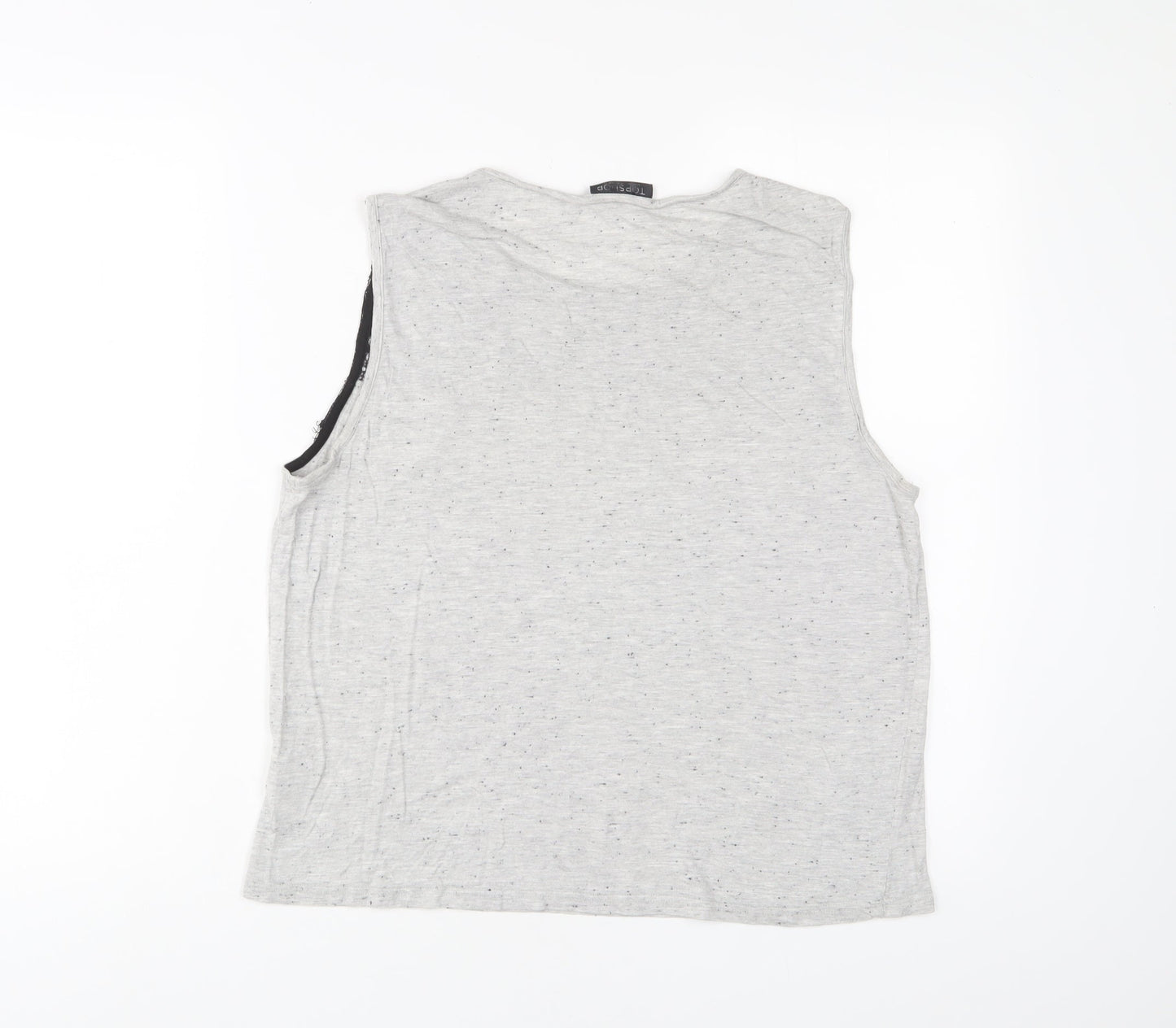 Womens UK Size 10 Topshop Grey Basic Tank